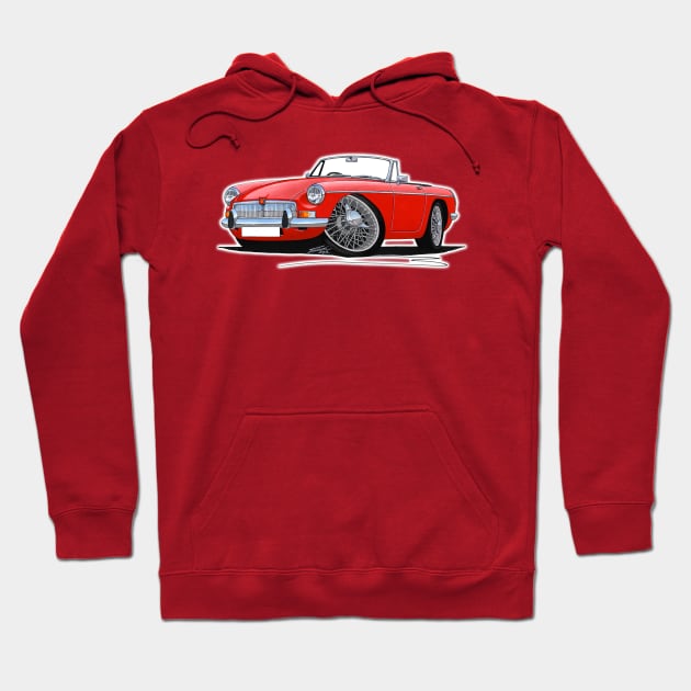 MGB Roadster Red Hoodie by y30man5